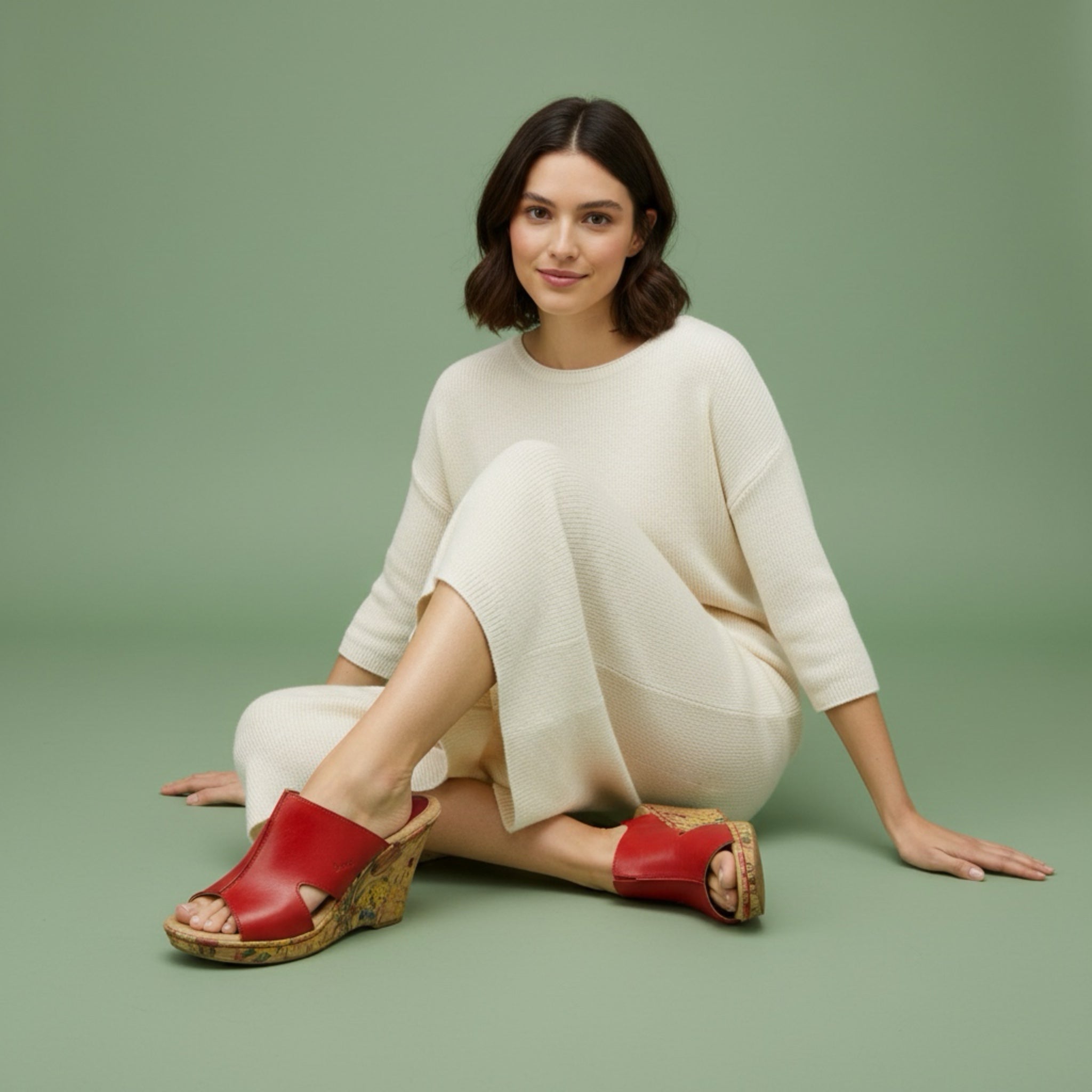 Born Concept Leather Wedge Shoe - Size 8