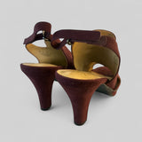 Naturalizer Burgundy Suede Heels - Size 8