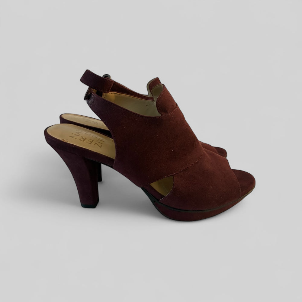 Naturalizer Burgundy Suede Heels - Size 8